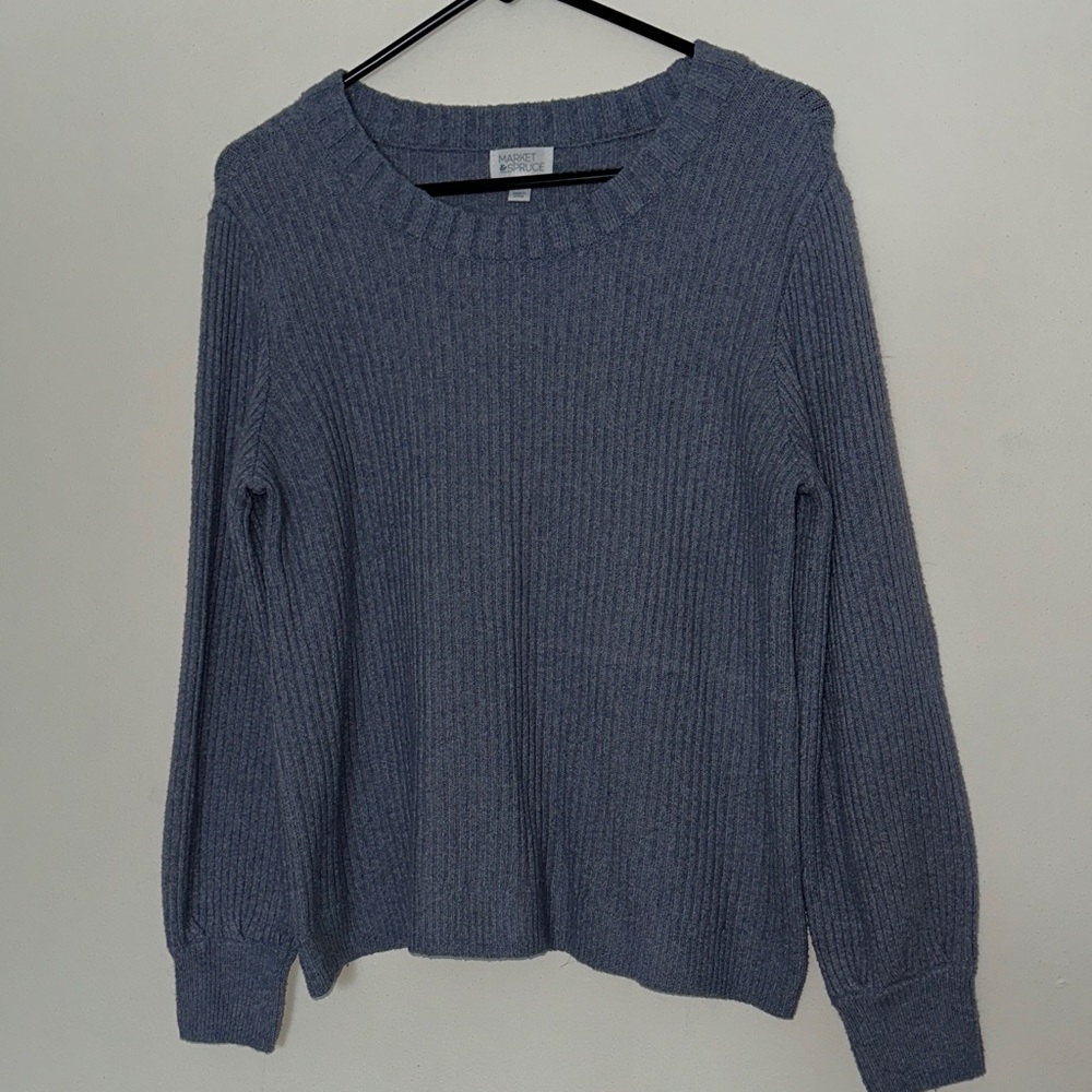 Market & Spruce Ribbed Knit Sweater in Blue